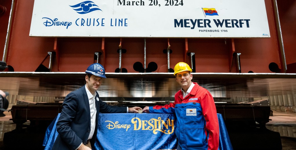 MEYER WERFT and Disney Cruise Line celebrate keel laying (Image at LateCruiseNews.com - March 2024)