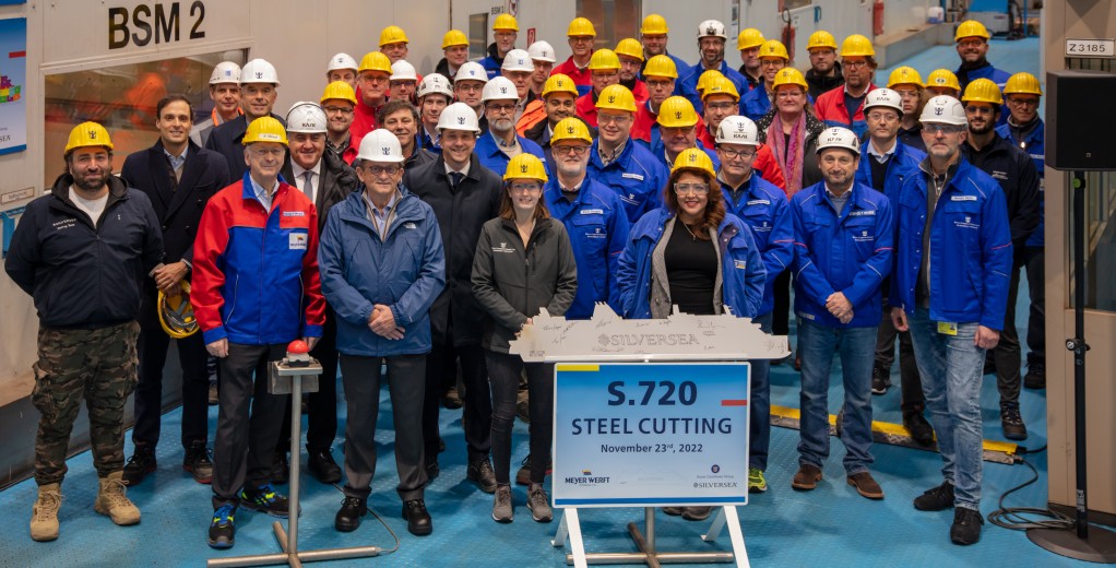 Meyer Werft and Silversea celebrate steel cutting of Silver Ray (Image at LateCruiseNews.com - November 2022)