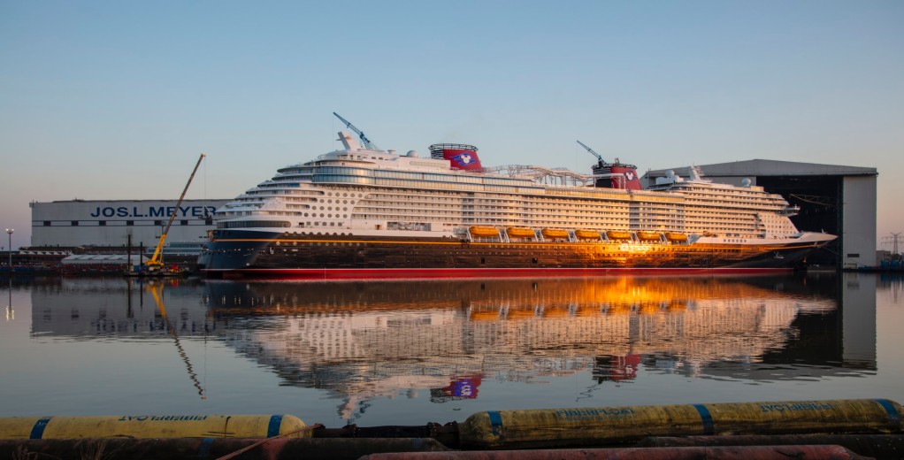 Meyer Weft Delivers Disney Wish in Bremerhaven, Germany Expanding Disney Cruise Line’s Fleet to 5 Ships (Image - June 2022)