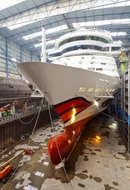AIDAmar in the covered building dock