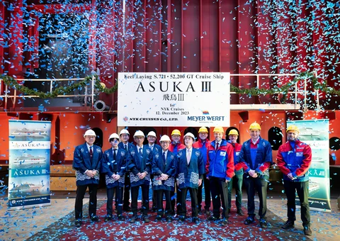 Kiellegung für Kreuzfahrtschiff ASUKA III Kiellegung für Kreuzfahrtschiff ASUKA III
