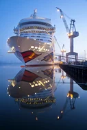 AIDAstella at the shipyard`s outfitting pier