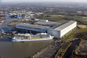 Anthem of the Seas at the shipyard`s outfitting pier