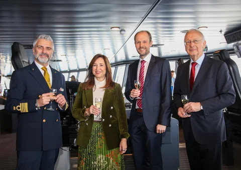 Captain Andrea Catalani, Christine Duffy, Jan Meyer and Bernard Meyer